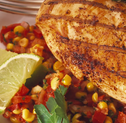 Spiced Chicken with Corn Salsa  of J Marie - Recipefy