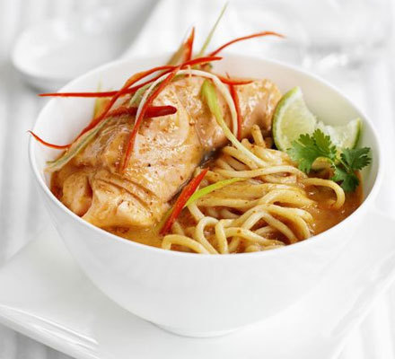 Thai noodle soup with coconut & salmon de dylan adams - Recipefy