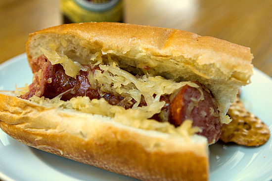 Beer and Brown Sugar Kielbasa & Sauerkraut of Lisa Evanoff - Recipefy