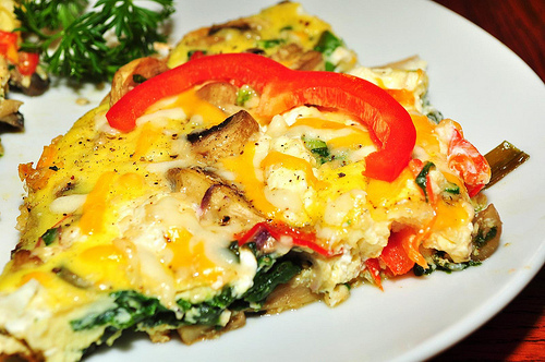 Red pepper, chicken and spinach fritatta de debsxx - Recipefy