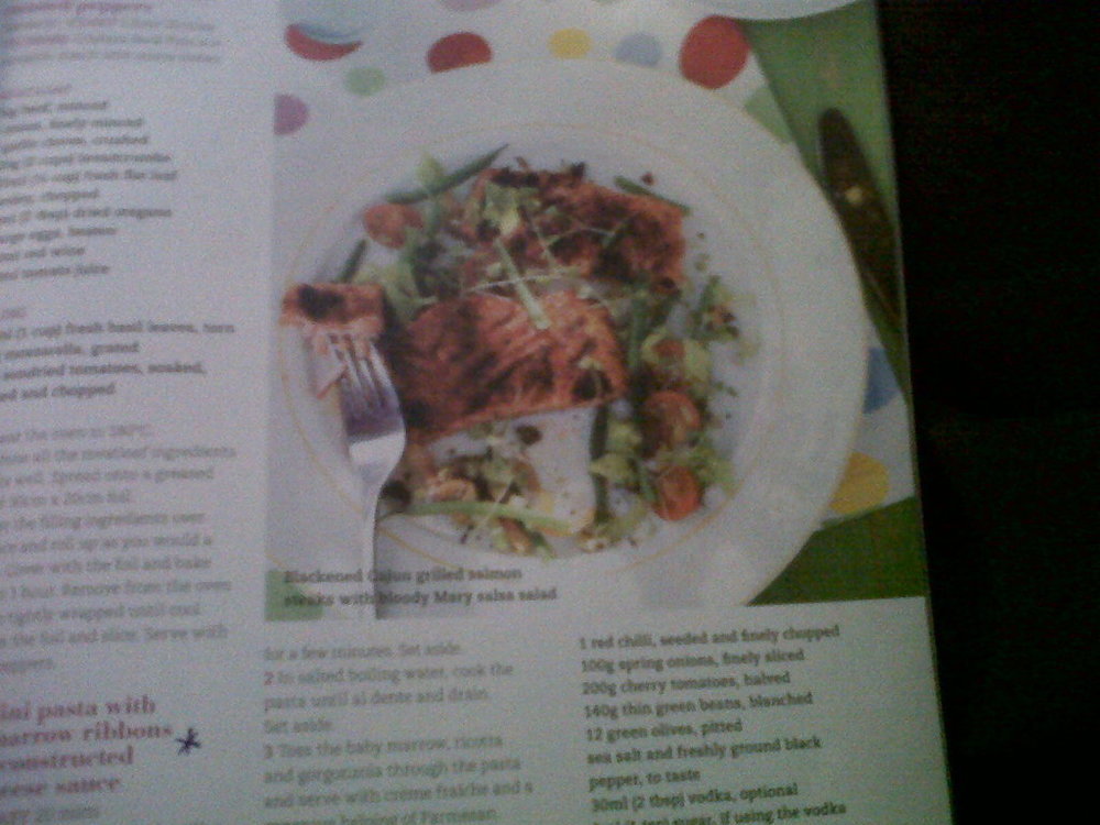 Blackened Cajun grilled Salmon steaks with Bloody Mary salsa salad di Forbidden - Recipefy