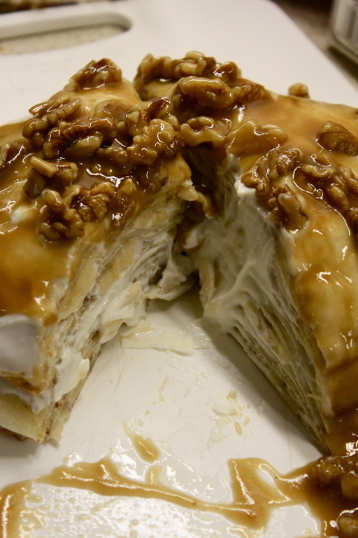 Banana crepe cake with butterscotch de Eva Levy - Recipefy