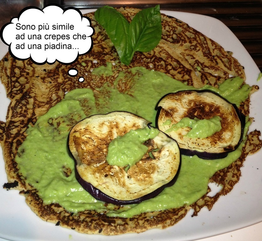 Piadina con farina di Ceci con Mousse di Fave e Zola de Vittorio Pavesi - Recipefy
