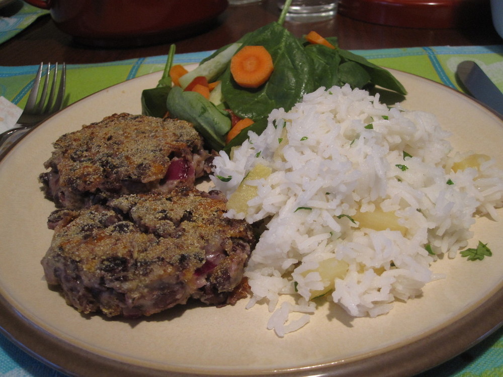 Black Bean Patties over Pineapple Rice of Michelle - Recipefy