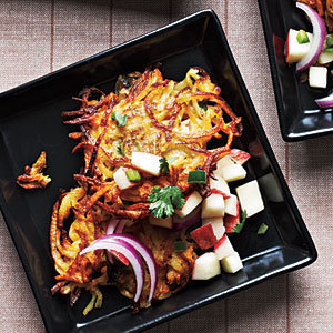 Curried Butternut Squash and Potato Latkes with Apple Salsa of Kelly Snyder - Recipefy