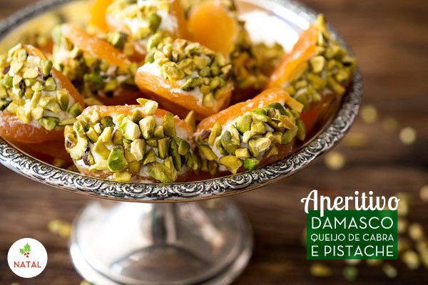 APERITIVO DE DAMASCO COM QUEIJO DE CABRA E PISTACHE di Tatiane Gimenes Gallani - Recipefy