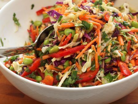Asian Slaw with Ginger-Peanut Dressing Print Recipe of Andrea Metzger Emling - Recipefy