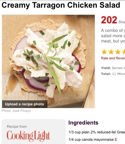 Creamy Tarragon Chicken Salad of LaShon - Recipefy