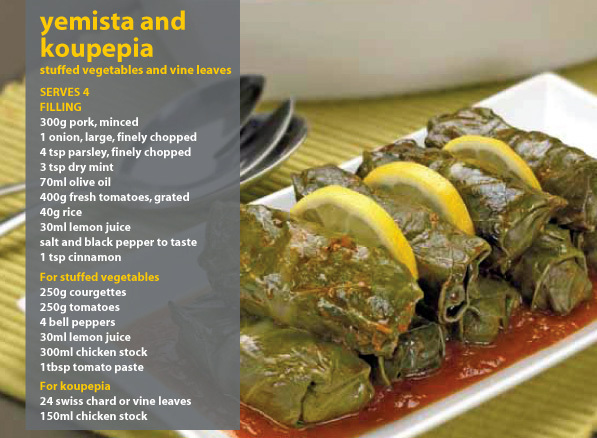 Yemista & Koupepia - Stuffed Vegetables and Vine Leaves Recipe de Theodoros Dionysiou - Recipefy