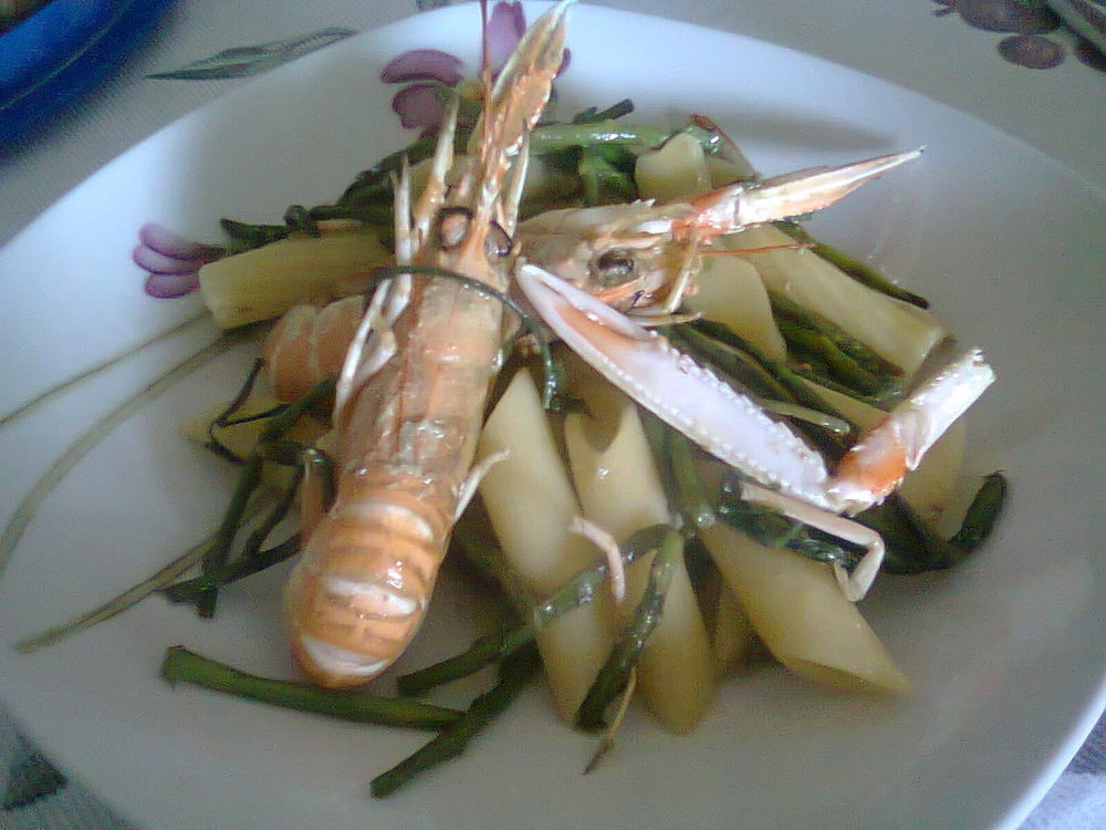 Penne e rigatoni con asparagi e scampi di Diana - Recipefy