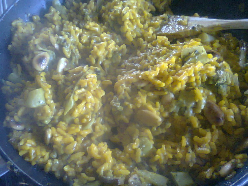Riso mandorle, funghi e zafferano di Diana - Recipefy