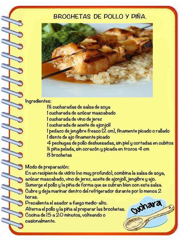 BROCHETAS DE POLLO Y PIÑA of casama - Recipefy