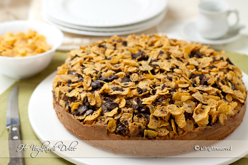Torta ai corn flakes con nutella e mandorle de Letizia - Recipefy