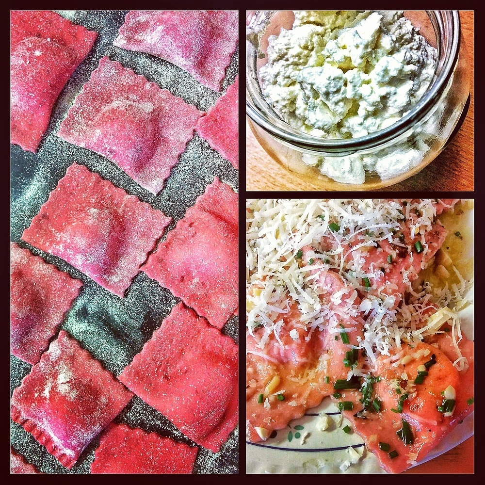 Beet Pasta Ravioli with Goat Cheese de urshy - Recipefy