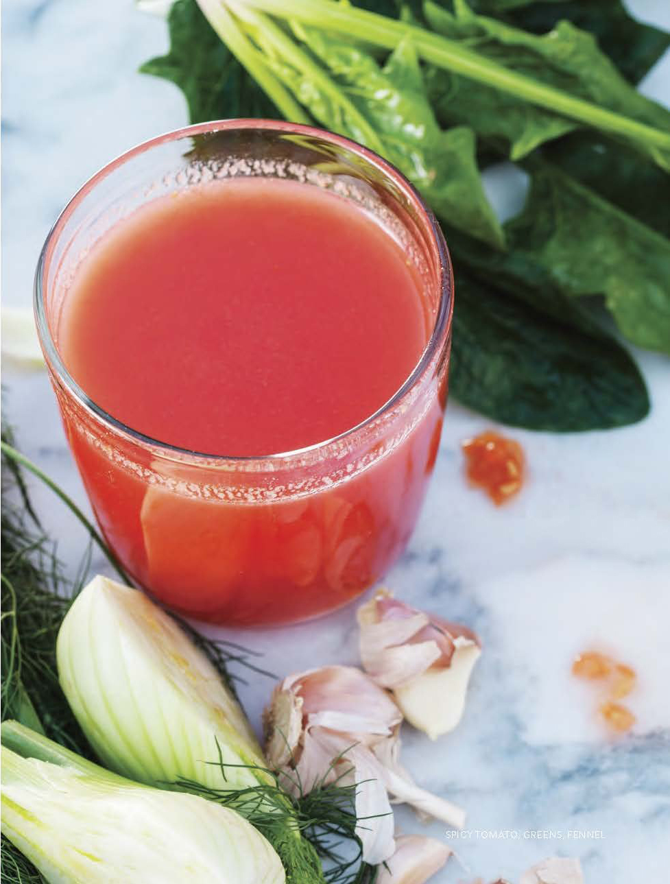spicy tomato, greens, fennel (pressed juicery) of Angela O - Recipefy