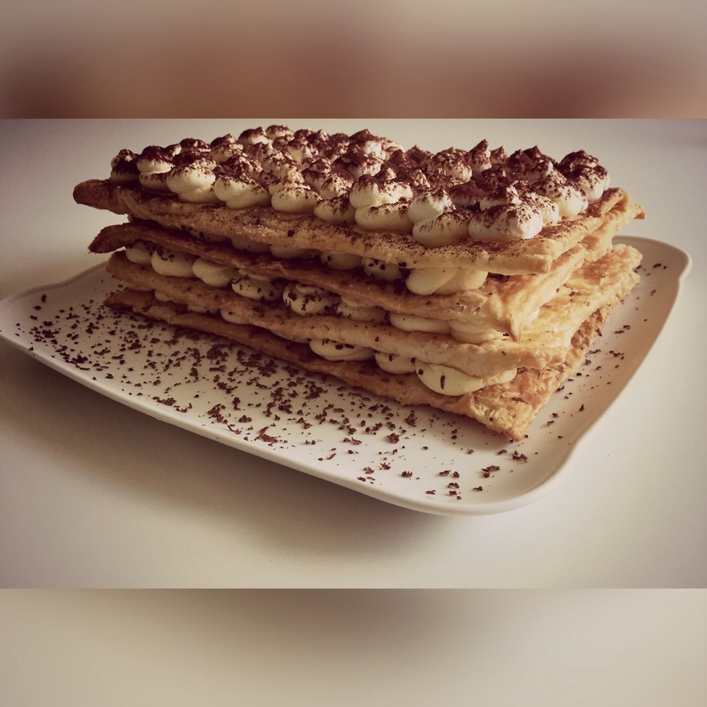 Millefoglie con crema di mascarpone e cioccolato fondente de Eleonora Michielan - Recipefy