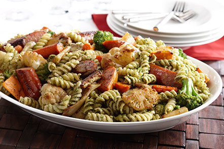 Roasted Vegetables with Rotini & Rosemary Pesto of Madeline Carlson - Recipefy