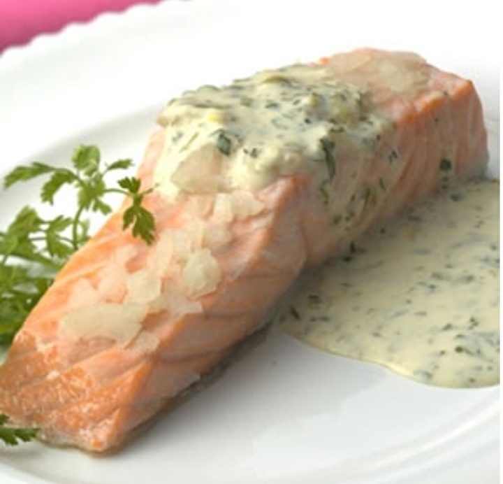 Poached Salmon with Piquant Sauce of Michele Poole - Recipefy