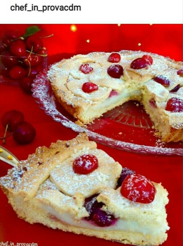 Crostata crema al latte cioccolato bianco e ciliegie de Cuciniamo Chefinprovacdm Carmen - Recipefy