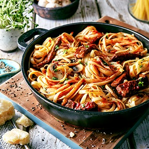 Steak & Mushroom Pasta of Maya Ahmad - Recipefy