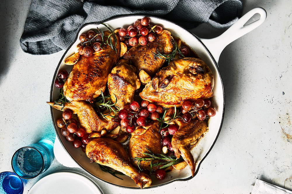Pan Roasted Chicken with Grapes de Kelly Barton - Recipefy